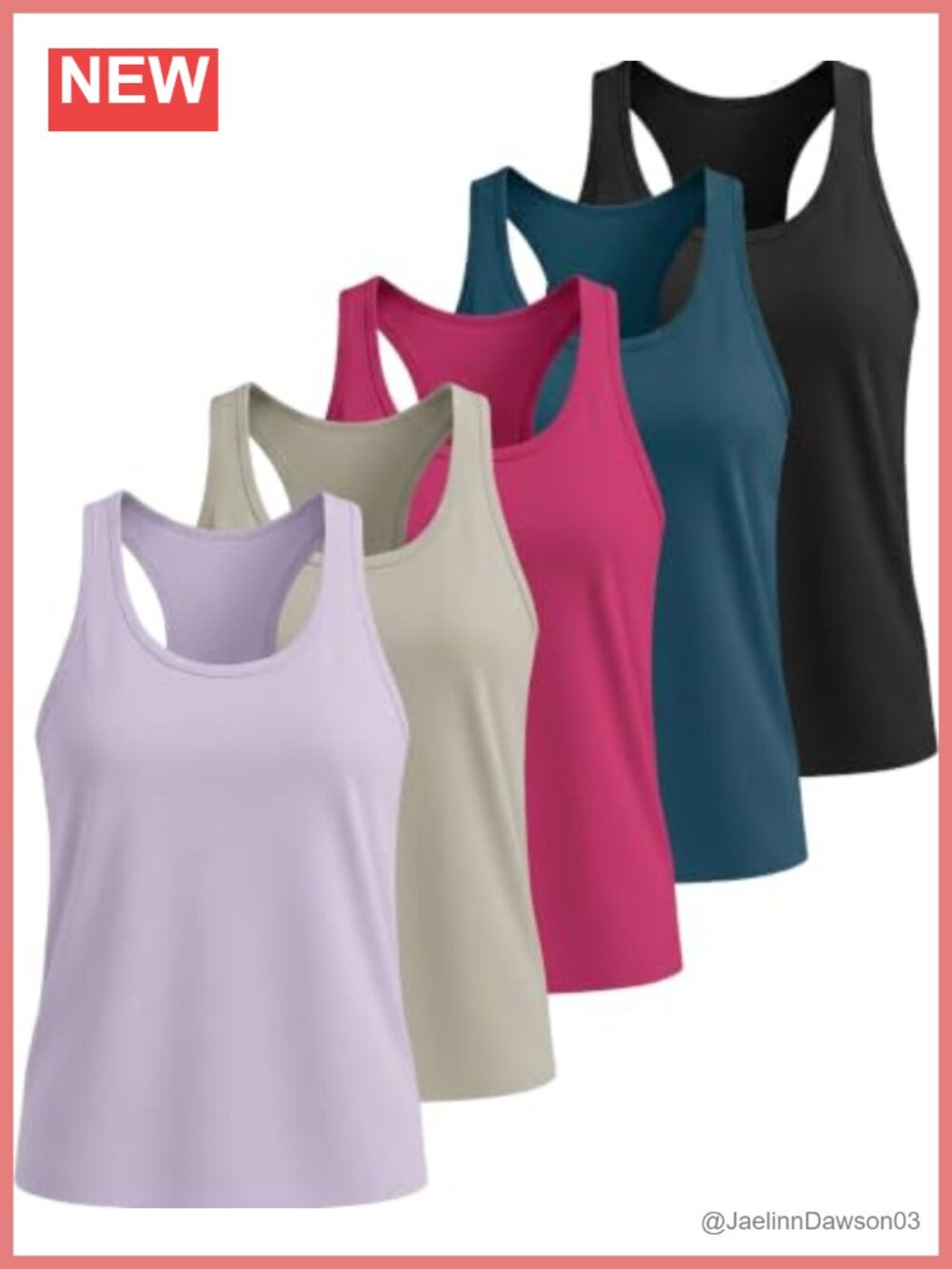 5 Pack Women's Dry Fit Racerback Tank Tops Sleeveless Athletic Workout Gym